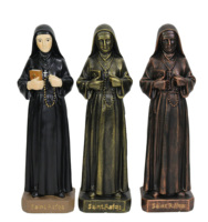 Statue religieuse artisanale Art Déco en résine peinte à la main, Saint Charbel, souvenir catholique, décoration intérieure
