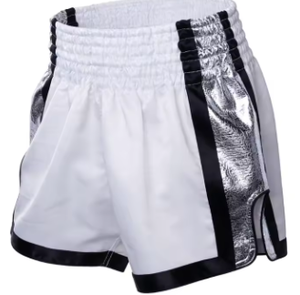 Shorts MMA unisexes orange, imprimé floral géométrique bleu, sublimation, polyester/coton, séchage rapide, arts martiaux mixtes - Product Image 5