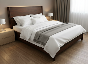 Cadre de lit gonflable pliable moderne en bois massif de manguier et placage MDF, écologique, pour chambre à coucher, vente en gros OEM ODM - Product Image 4