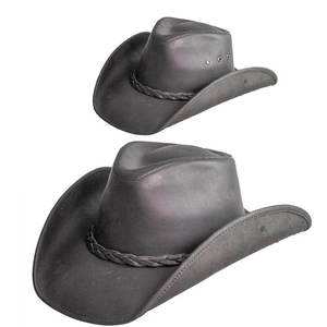 Chapeau de cowboy en cuir de qualité supérieure, style western, pour l'extérieur, protection solaire, réglable, vintage, fait main, pour festival, mode country - Product Image 6