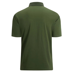 เสื้อโปโลแขนสั้นสีเขียวสำหรับผู้ชาย ทรงปกติ สีพื้น ผ้าถักลำลอง - Product Image 2