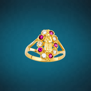 Anillos de la Virgen María Cristiana Chapados en Oro, Joyería de Moda Unisex con Incrustaciones de Diamantes de Aleación Clásica para Todas las Ocasiones, Últimos Diseños - Product Image 2