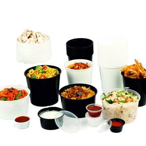 Haute qualité Top la plus vendue en plastique PP recyclé étanche rond 250ml noir/Transparent conteneurs de stockage d'emballages alimentaires - Product Image 1