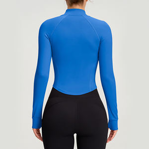 Chaqueta de yoga 2026 para mujer, ajustada, con logo frontal, diseño liso, nuevo estilo, ropa de calle, look casual - Product Image 6