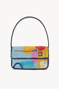 Tropical Palm Tree Abstract Geometric Embroidery Eco-Friendly Lightweight Handbag Vintage-Inspired Beaded Evening <b>Purse</b> Women - Product Image 3