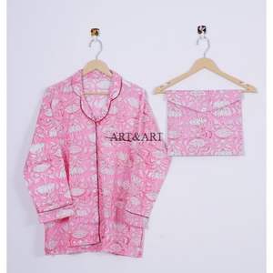 ชุดนอนหรูหราสุดฮิต เสื้อเชิ้ตแขนยาวพร้อมกางเกงขายาว ชุดนอนคุณภาพสูงสำหรับผู้หญิง ผ้าฝ้าย ชุดนอนแบบเซ็ต สามารถปรับแต่งได้ - Product Image 3