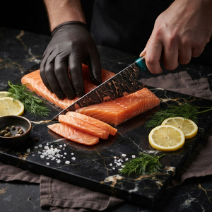 Cuchillo de Cobre Damasco Hecho a Mano con Patrón de Acero, Herramienta de Cocina para Cortar con Mango Decorativo, Cuchillo Artesanal - Product Image 3