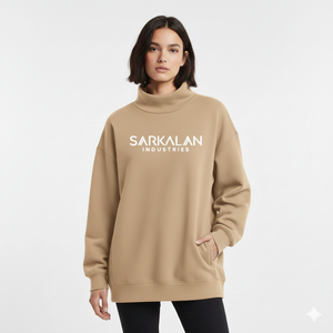 Women Oversized Printed Long Mockneck Sweatshirt Loose Comfortable Fit Casual Winter Pullover Streetwear Breathable Quick Dry - Product Image 1