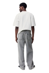 Nuevo diseño de alta calidad 100% algodón Baggy Fit Denim Grey Hombres redondeados Lag stack @ Tobillo 5-Pocket Jeans a precio de fábrica al por mayor - Product Image 5