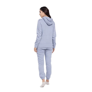 Trendy Women Light Blue <b>Tracksuit</b> Soft Cotton Fleece Hoodie and Jogger Pants Winter Casual Two Piece Activewear Set - Product Image 3
