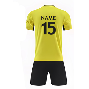 Maillots de football personnalisés noirs unisexes pour adultes, uniformes à manches courtes 100 % polyester à séchage rapide, kits de football d'équipe, vente en gros OEM - Product Image 3