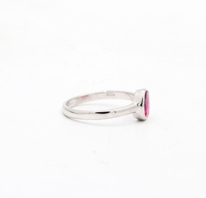 Anillo con Bisel de Plata de Ley 925 y Turmalina Rosa Natural |   Joyería Fina Hecha a Mano Única, Regalo para Mujer, Venta al por Mayor - Product Image 3