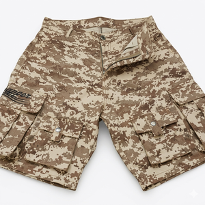 Custom Made Men's Summer Mid Waist Knitted Elastic Waist Casual Street Wear <b>Camo</b> <b>Cargo</b> Pocket <b>Shorts</b> GUCHA - Product Image 1