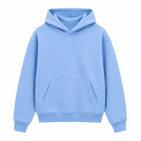 Sweat à capuche polaire oversize unisexe pour l'hiver, motif uni, poche kangourou doublée, 100 % coton, coupe ample