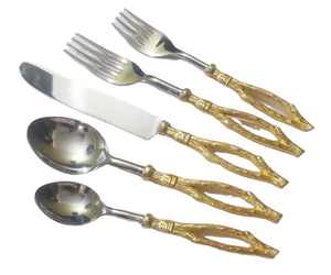 Juego de Cubiertos Dorados de 4 Piezas, Modernos, con Acabado de Espejo, Resistentes al Óxido, Cubiertos Metálicos para Bodas - Product Image 2