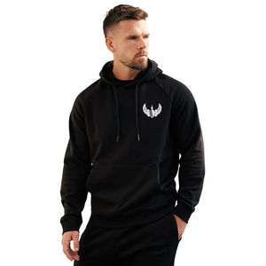 Sudadera con Capucha Negra para Hombre, Informal, de Forro Polar, Manga Larga, Deportiva, para Gimnasio, Ropa de Calle, Sudadera de Moda de Invierno - Product Image 1