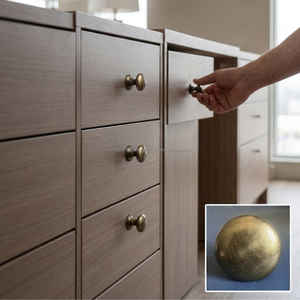 AG Elements - Perilla Redonda de Latón Antiguo de 22 mm para Gabinete/Cajón, Tirador Vintage para Puerta de Armario de Cocina, Herraje Sólido para Muebles - Product Image 6