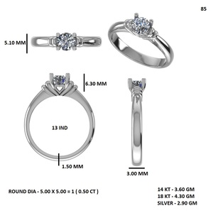 Round Brilliant Moissanite Engagement <b>Ring</b> 925 Sterling <b>Silver</b> 14K Gold Plated <b>Solitaire</b> Wedding Jewelry for Women - Product Image 6