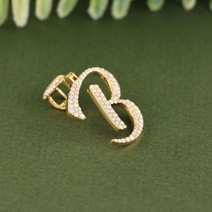 Colgante de Plata de Ley 925 con Letra B Personalizada, Chapado en Oro, con Diamantes de Imitación CZ, Estilo Hip Hop, Unisex, para Regalo - Product Image 6