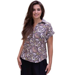 เสื้อเชิ้ตพิมพ์ลายผู้หญิงลายสีสันสดใสสำหรับสวมใส่ในชีวิตประจำวันแบบลำลอง - Product Image 1