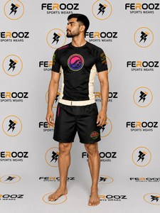 <b>Men's</b> <b>Compression</b> Sportswear Set Quick Dry Training Jersey And Performance Shorts For Martial Arts Fitness Gym And Running - Product Image 1