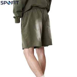 กางเกงขาสั้นผ้าฝ้ายย้อมสีซันเฟดสไตล์วินเทจสำหรับผู้ชาย ขอบดิบ ผ้าฝ้ายฟลีซ 100% ขายส่ง เสื้อผ้าสตรีทแวร์ กางเกงขาสั้นซันเฟดสำหรับเด็กผู้ชาย - Product Image 3