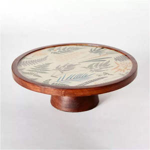 High Quality Wooden Dessert Stand Rustic ENAMEL PRINTED Wooden Cupcake Display Tray with Handle Party Wedding Kitchen Decoration - Product Image 4