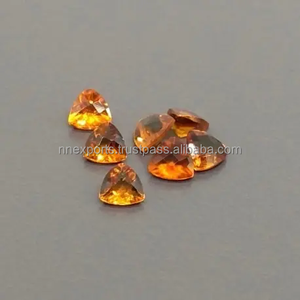 Grenat hessonite naturel certifié 7mm trillion de pierres précieuses taillées à facettes prêt à acheter des pierres précieuses faites à la main du fabricant - Product Image 2