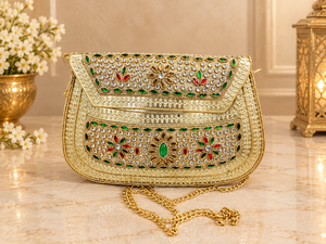 Designer Multi-Color Stylish Metal Mosaic Clutches for Ladies Handcrafted Evening Wedding Party <b>Purse</b> Bags Craftstages - Product Image 3