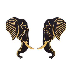 Aluminum Main <b>Door</b> Elephant Head Design Pull Handle Pair <b>Matt</b> <b>Black</b> Gold White Gold Carved Animal Motif Entrance Hardware - Product Image 2