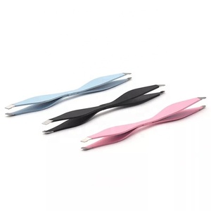 Stainless Steel Double Edge Slanted <b>Pointed</b> Eyebrow Tweezers Set - Product Image 3