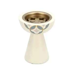 Quemador de incienso moderno hecho a mano de resina y metal con acabado pulido, elegante mabkhara para Ramadán, Eid, festividades, soporte de incienso de lujo. - Product Image 1