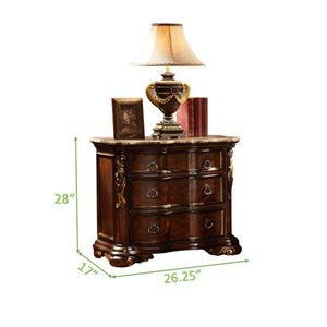 Comodino in legno di noce scuro in stile tradizionale Bella - Product Image 3