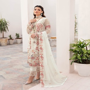 Diseñadores paquistaníes de gasa bordada Shalwar Kameez trajes de 3 piezas de mujer Casual Daily Kurti Wear ropa India pakistaní - Product Image 2