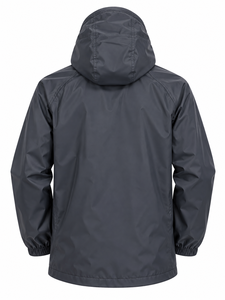 Veste de pluie imperméable à capuche pour homme, coupe-vent léger avec rabat anti-tempête, capuche à cordon de serrage, poignets élastiques, logo personnalisé, coque extérieure - Product Image 2