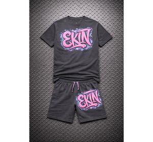 Breathable Summer Print Slim <b>Tracksuit</b> Streetwear Men's Oversize <b>White</b> 100% Cotton <b>Tracksuit</b> - Product Image 3