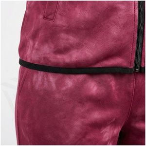 Women's <b>Pink</b> Full Zip Fleece <b>Tracksuit</b> Set With Side Pockets Stand Collar Casual Autumn Wear - Product Image 5