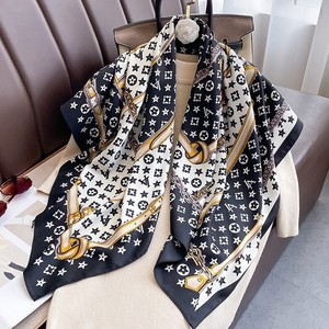 Luxury Women's Satin Square Scarf Solid Casual Multi-Functional Muslim Fashion Accessory All Seasons - Product Image 1