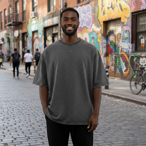 High Quality Men's Oversized Gray T-<b>Shirt</b> With <b>Flame</b> Brand Print Street Style Short Sleeve O-Neck Cotton Jersey Fit and sale - Product Image 4