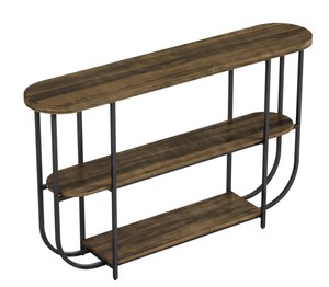 Table console moderne en bois avec structure métallique, design farmhouse, meuble de rangement pour salon - Product Image 5