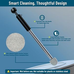 Limpiador de inodoros de piedra pómez de 16.7 pulgadas con mango para eliminar incrustaciones de agua dura y manchas de calcio - Product Image 5