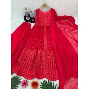 Ropa y accesorios musulmanes tradicionales de diseñador Top Plazzo Dupatta con trabajo de secuencia - Product Image 3