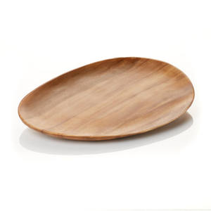 Assiette de Présentation Ronde Écologique en Bois Naturel, Vente en Gros, Style Rustique, pour Décoration de Mariage et Hôtels, Plateau de Service en Bois de 13 Pouces - Product Image 4