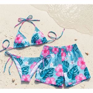 Ensemble de maillots de bain assortis pour la famille, motif floral, pour les vacances d'été - Product Image 1