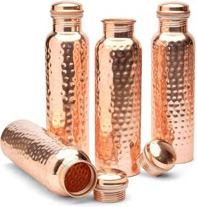 Modern <b>Copper</b> Tumbler Set Stylish Water <b>Drinking</b> Glass for Premium Table Presentation - Product Image 3