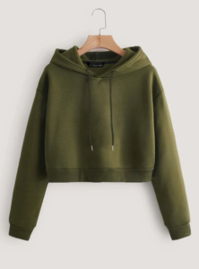 Custom Women's Cotton Polyester Blend Breathable <b>Crop</b> Top Hoodie Silk Screen Printed Autumn Winter <b>Sweatshirt</b> Sweatsuit - Product Image 6
