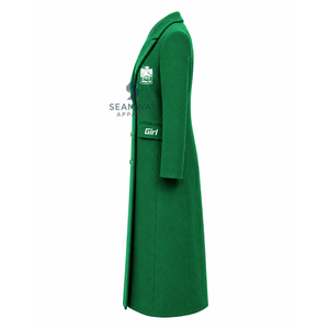 Manteau long croisé pour femme Iota Phi Lambda Sorority, col à revers cranté, manches longues, coupe ajustée, brodé, vêtement d'extérieur formel - Product Image 4