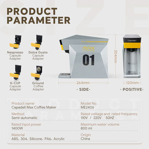 <span class=keywords><strong>Cafetera</strong></span> de Cápsulas 4 en 1 Capadeli, <span class=keywords><strong>Cafetera</strong></span> Espresso Multifuncional, Compatible con Cápsulas <span class=keywords><strong>Dolce</strong></span> <span class=keywords><strong>Gusto</strong></span> y <span class=keywords><strong>Nespresso</strong></span>, Café Molido - Product Image 6