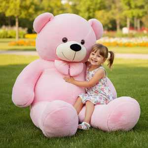 ตุ๊กตาหมีสีชมพูขนาดใหญ่สำหรับเด็ก ของเล่นตุ๊กตาสัตว์นุ่มนิ่มขนาดใหญ่พิเศษ ของขวัญน่ากอดสำหรับวันเกิด วันวาเลนไทน์ และโอกาสพิเศษ - Product Image 1