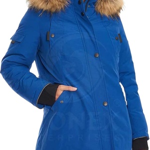 2024 nuevo estilo femenino invierno cálido Parka prendas de vestir exteriores 100% forro de piel Natural cuello con capucha tela de invierno abrigo de piel Real chaqueta de piel - Product Image 1